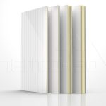 Painéis Isotérmicos ou Isopainel de canto com núcleo de painel de EPS (isopor), PUR e PIR ou Lã de Rocha