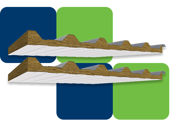 Telha Forro com Núcleo de Lã de Rocha Telha sanduíche forro de Lã de Rocha para coberturas industriais