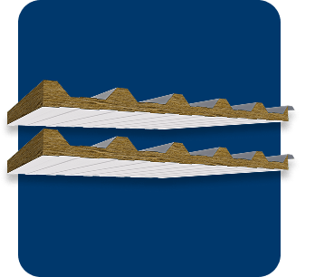 Telha sanduíche forro de Lã de Rocha para coberturas industriais